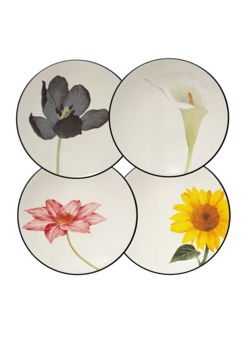 Colorwave Set Of 4 Floral Appetizer Plates, 6-1/4"