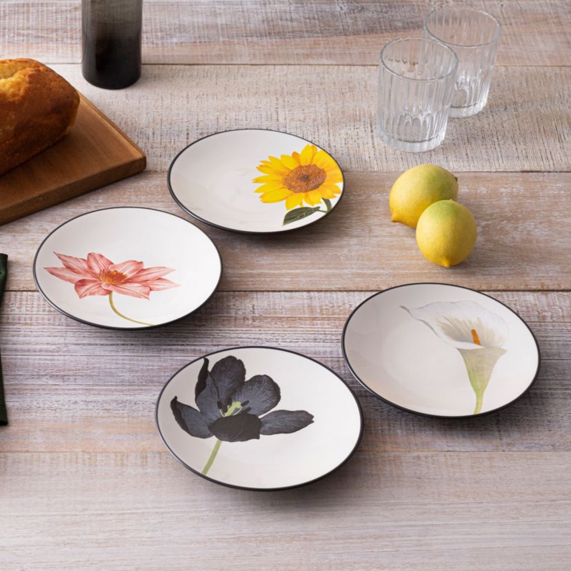 Colorwave Set Of 4 Floral Appetizer Plates, 6-1/4"