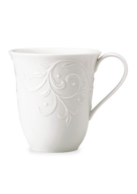 Tasse Et Soucoupe En Céramique Blanche Motifs Verts Juliette | Maisons