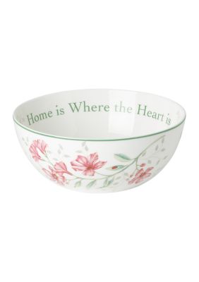 Lenox Butterfly Meadow "Home is Where the Heart Is" Bowl, White, Small Bowl