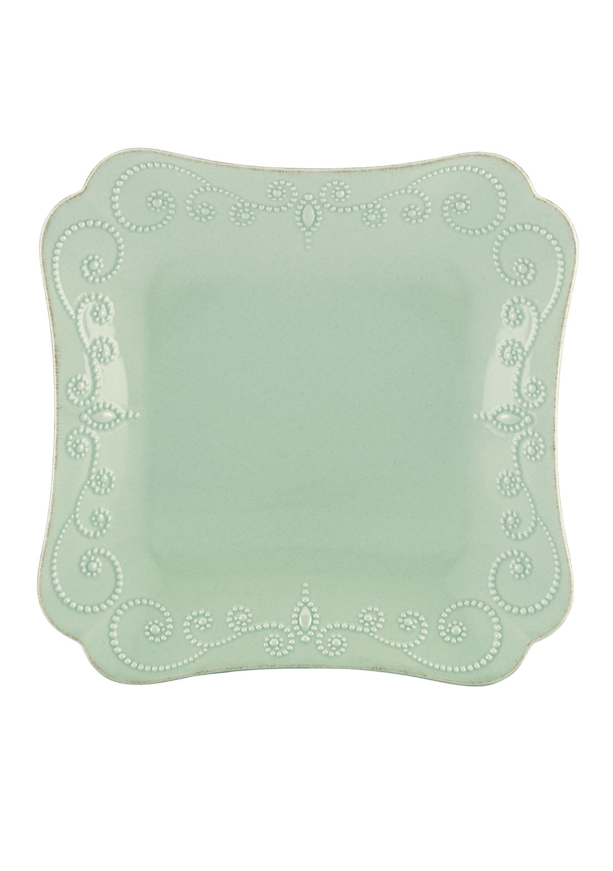 French Perle Ice Blue Square Dinner Plate