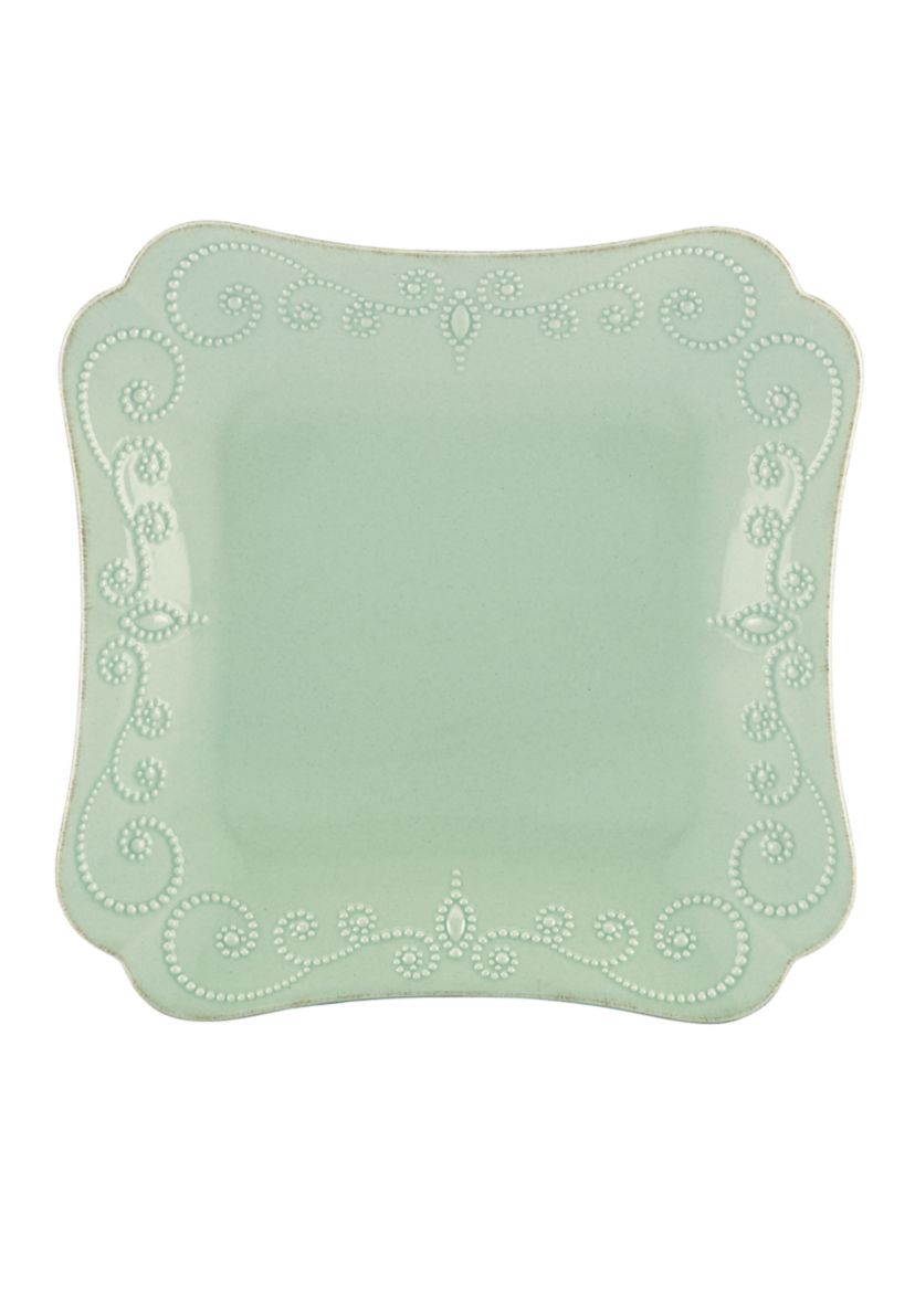 French Perle Ice Blue Square Dinner Plate