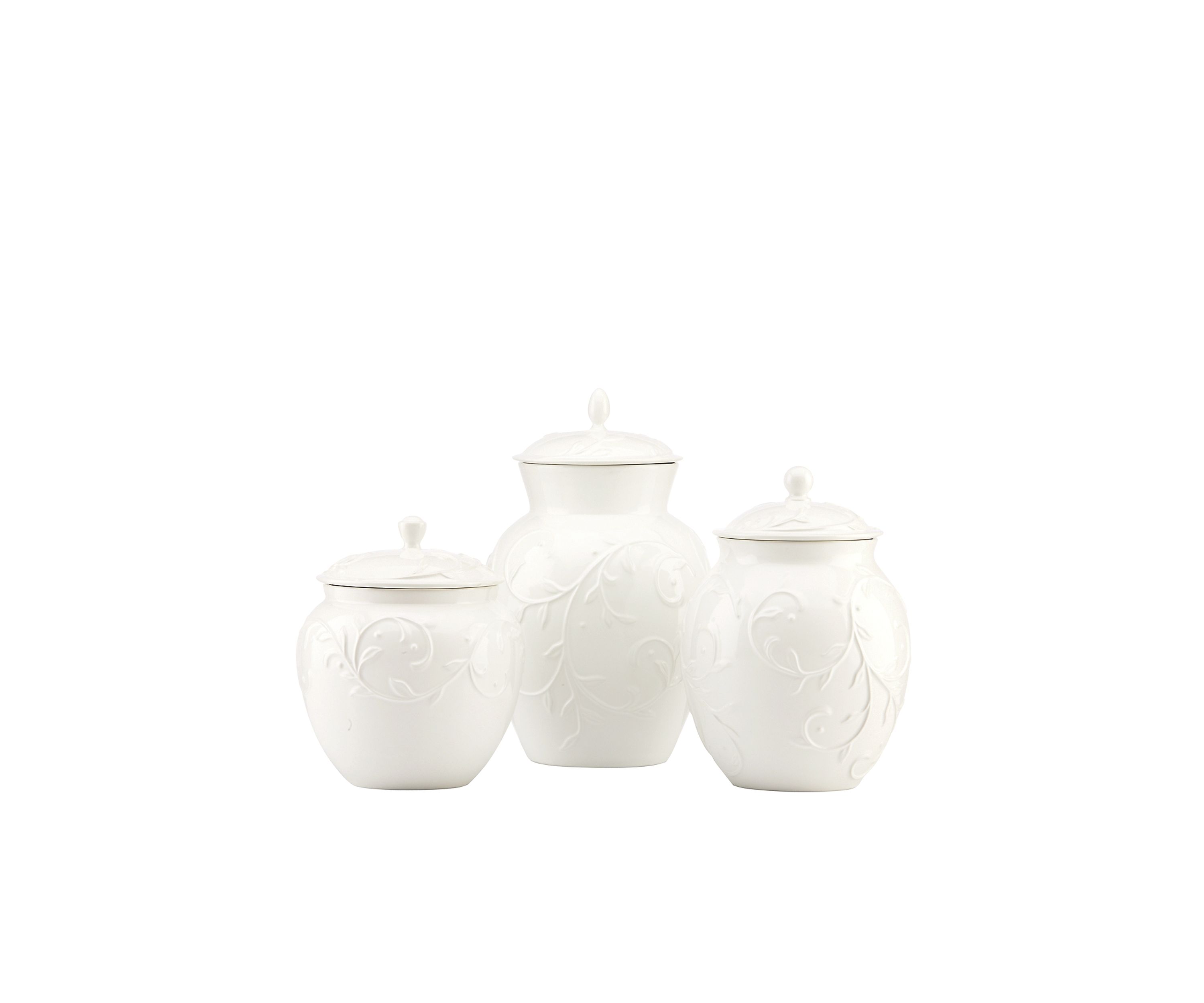 Opal Innocence Carved Set of 3 Large Canisters