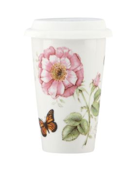 Lenox Butterfly Meadow Dinnerware Thermal Travel Mug 12-oz, White