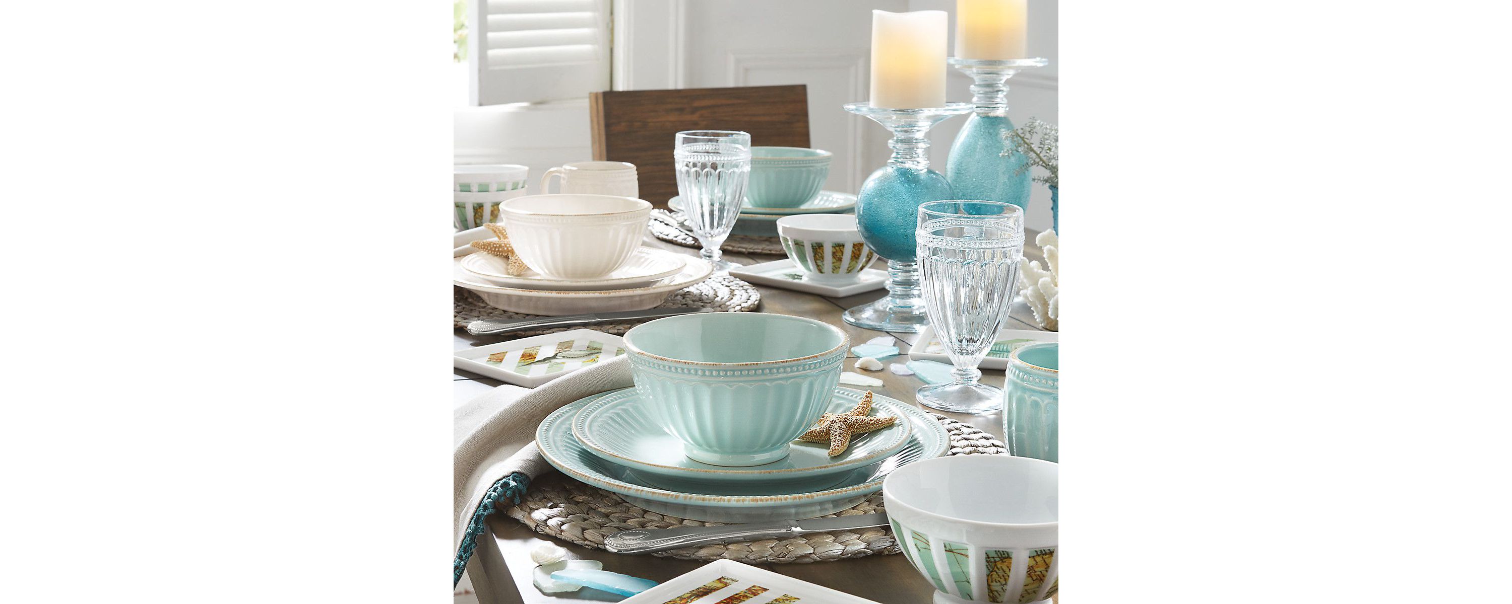 French Perle Groove Ice Blue&#8482; 4-piece Place Setting