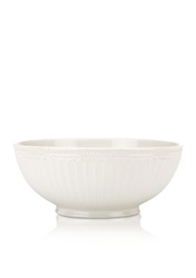 French Perle Groove White Medium Serving Bowl