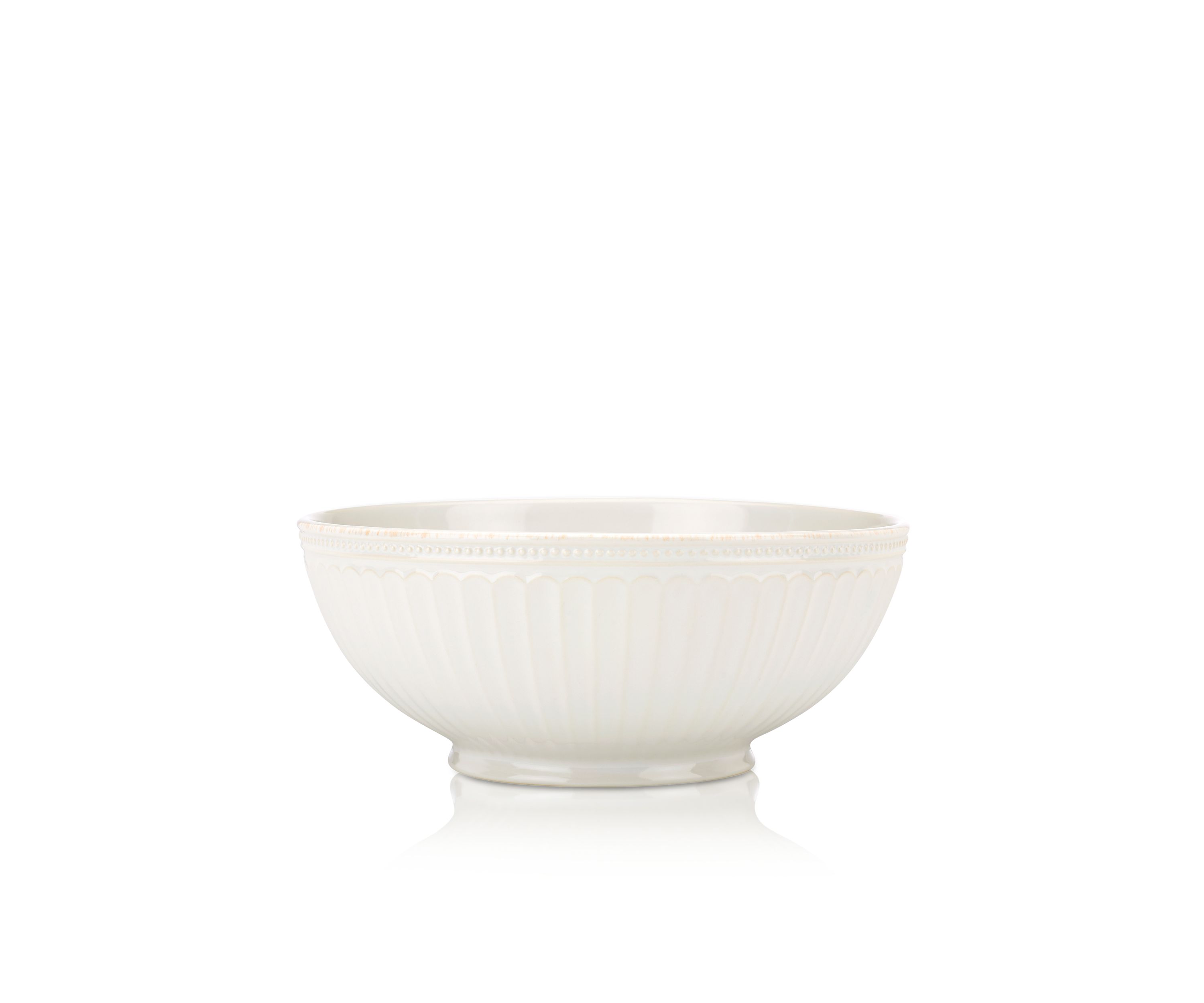 French Perle Groove White Medium Serving Bowl