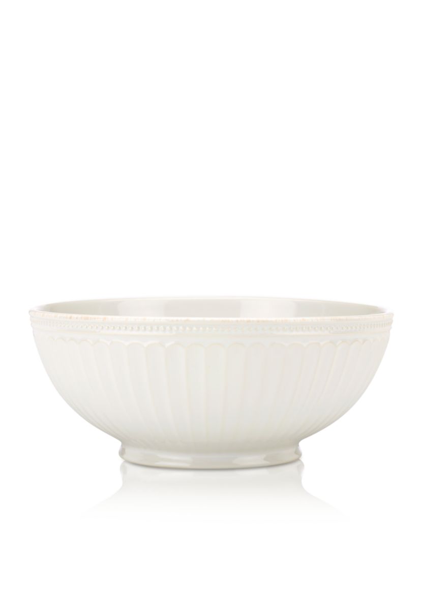 French Perle Groove White Medium Serving Bowl