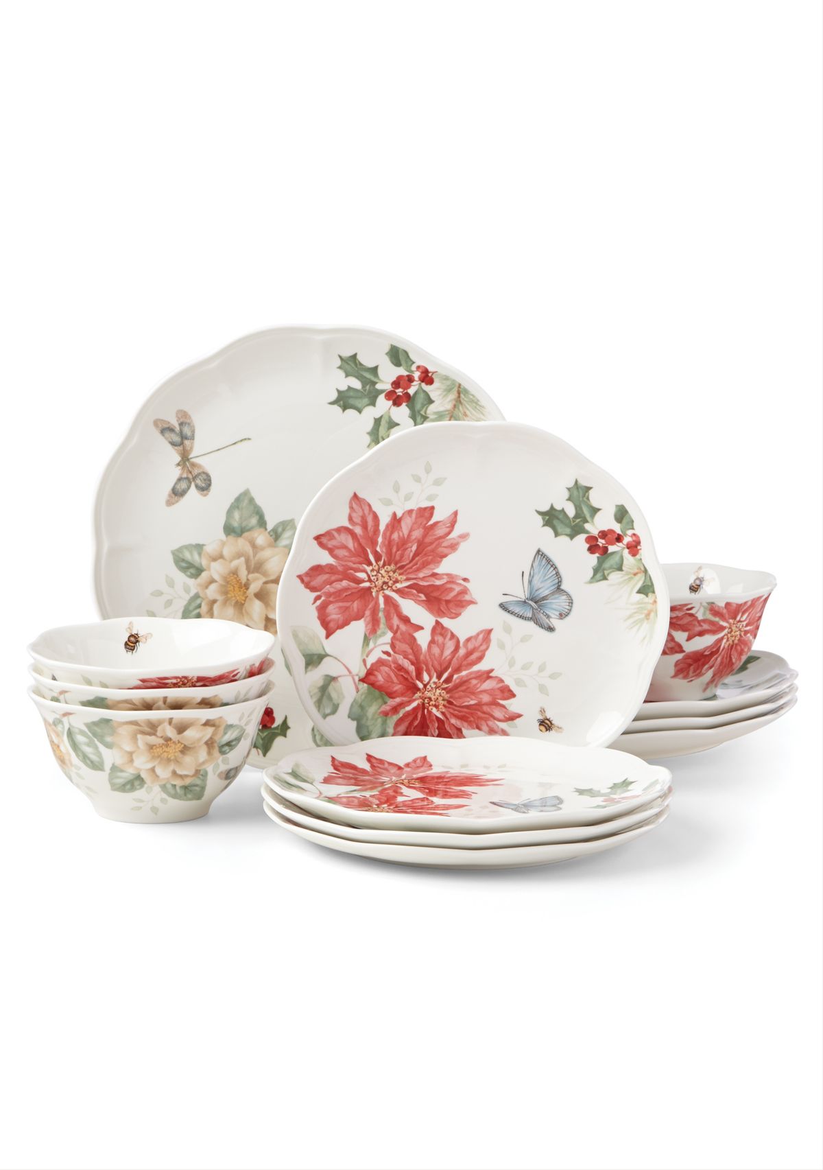 Butterfly Meadow 12 Piece Dinnerware Set 