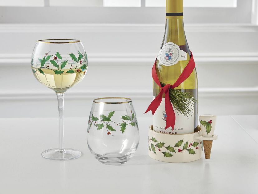 Lenox Holiday 4-Piece Stemless Wine Glasses | Belk