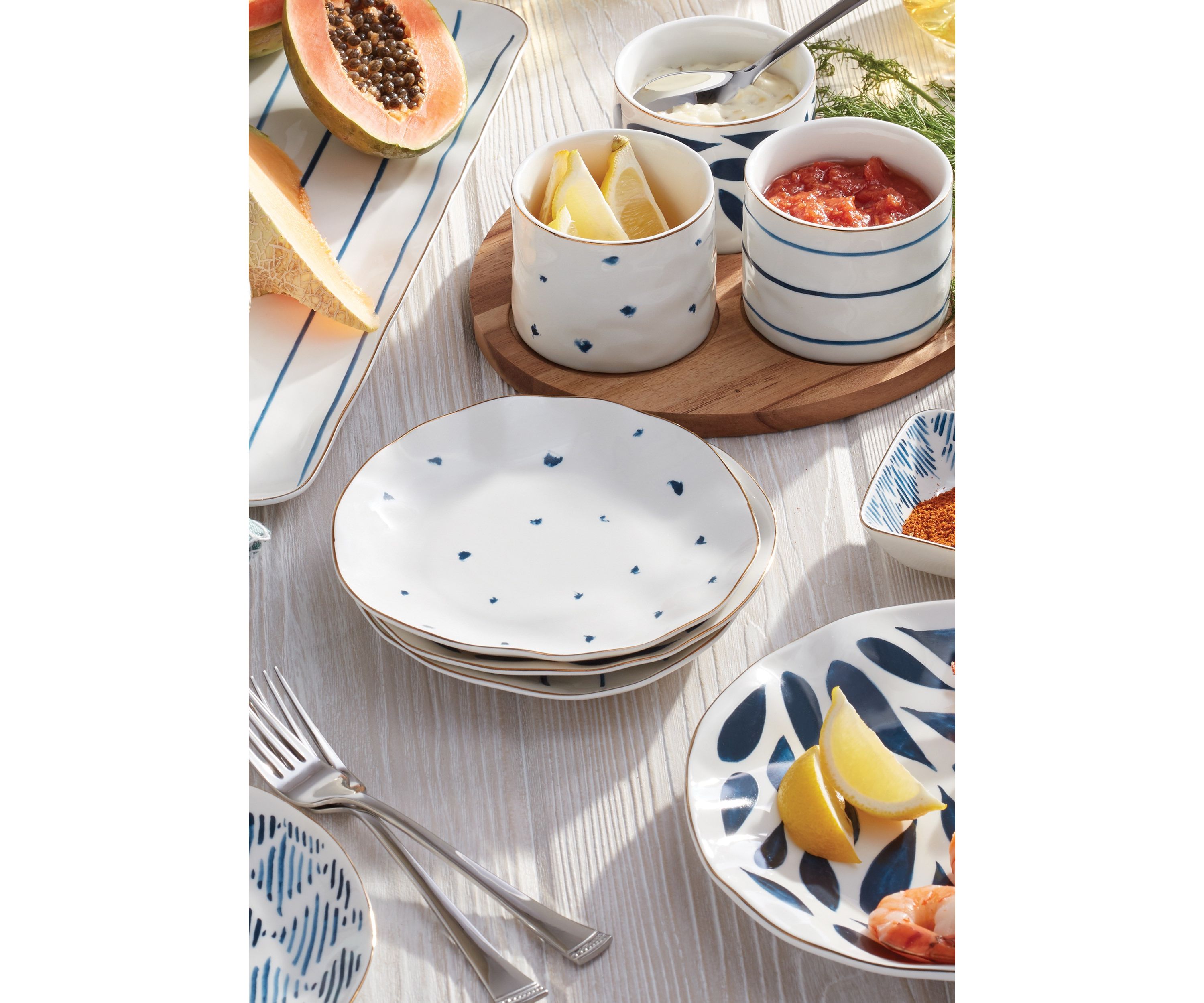 Blue Bay Set of 4 Tidbit Plates