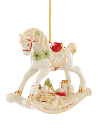 Gorham 2002 Baby's 1st Christmas Rocking Horse Lead Crystal Ornament