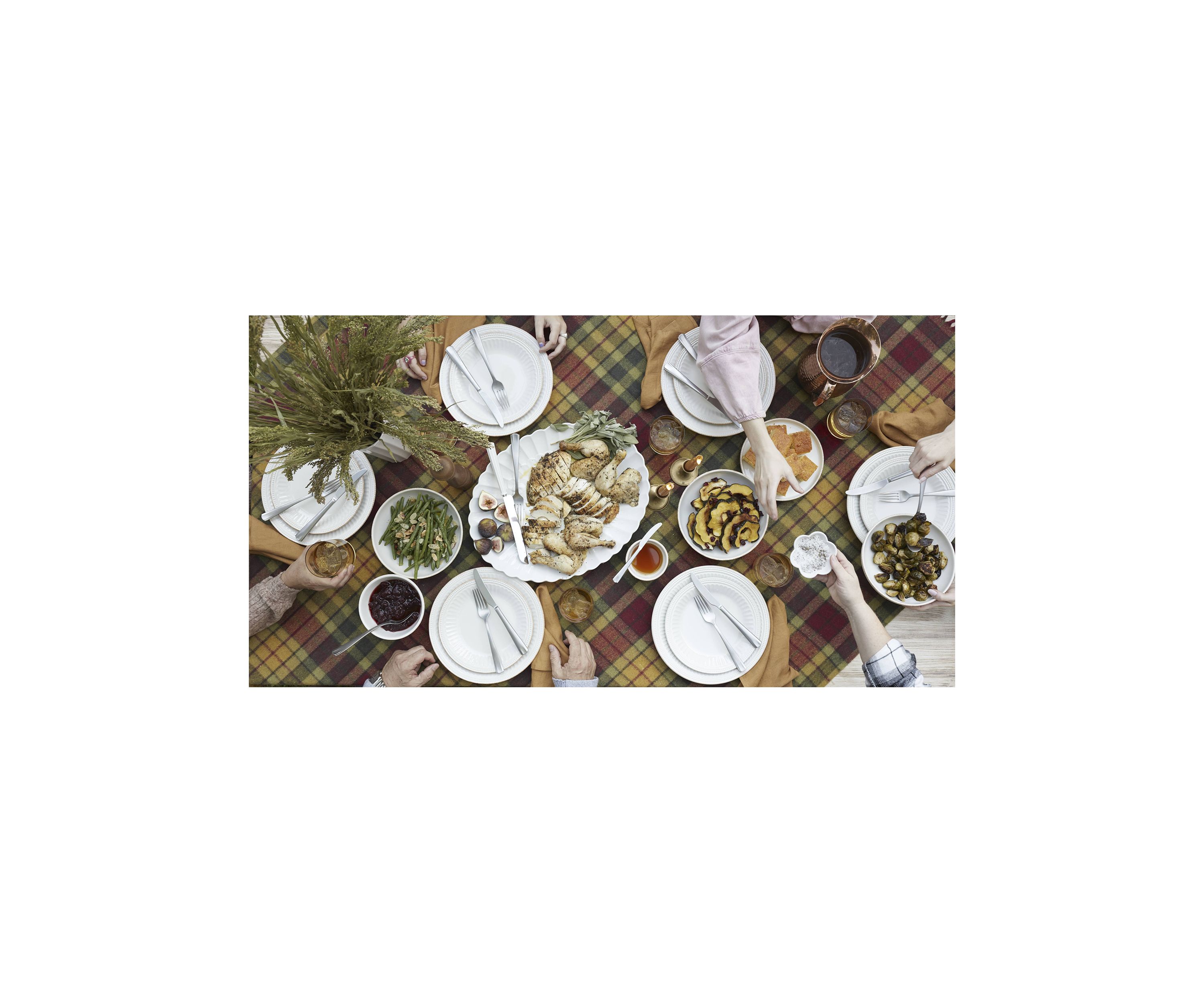 French Perle Groove White 12 Piece Pasta Bowl Dinnerware Set