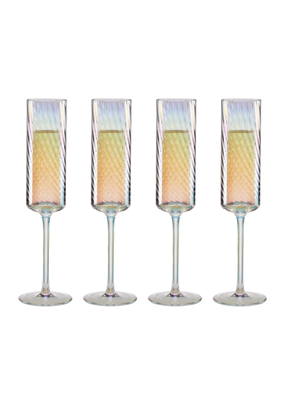 Tuscany Classics Iridescent Flute Glasses - Set of 4