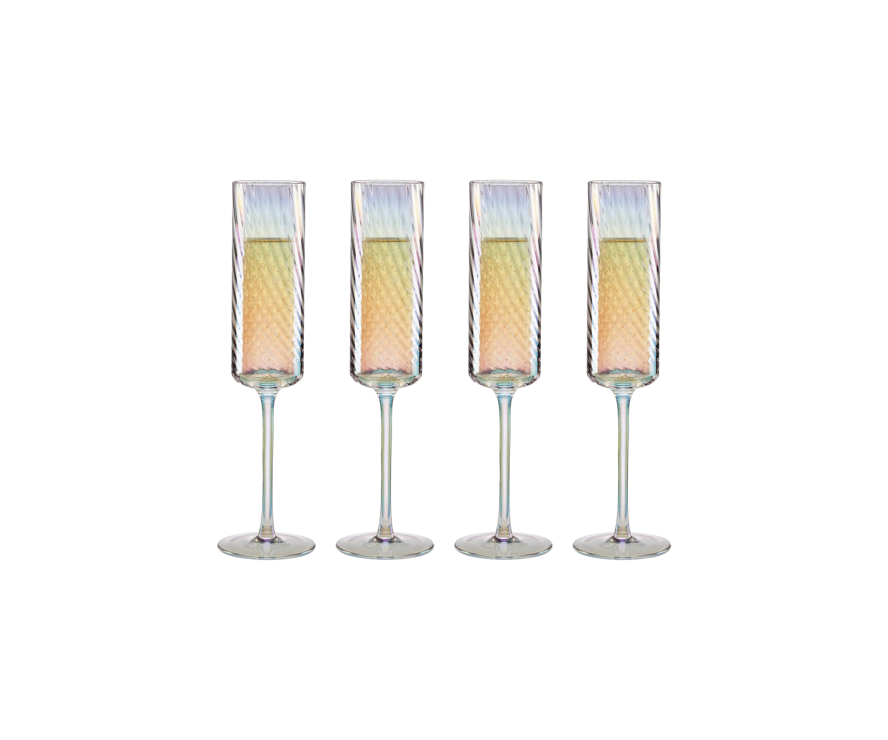 Tuscany Classics Iridescent Flute Glasses - Set of 4