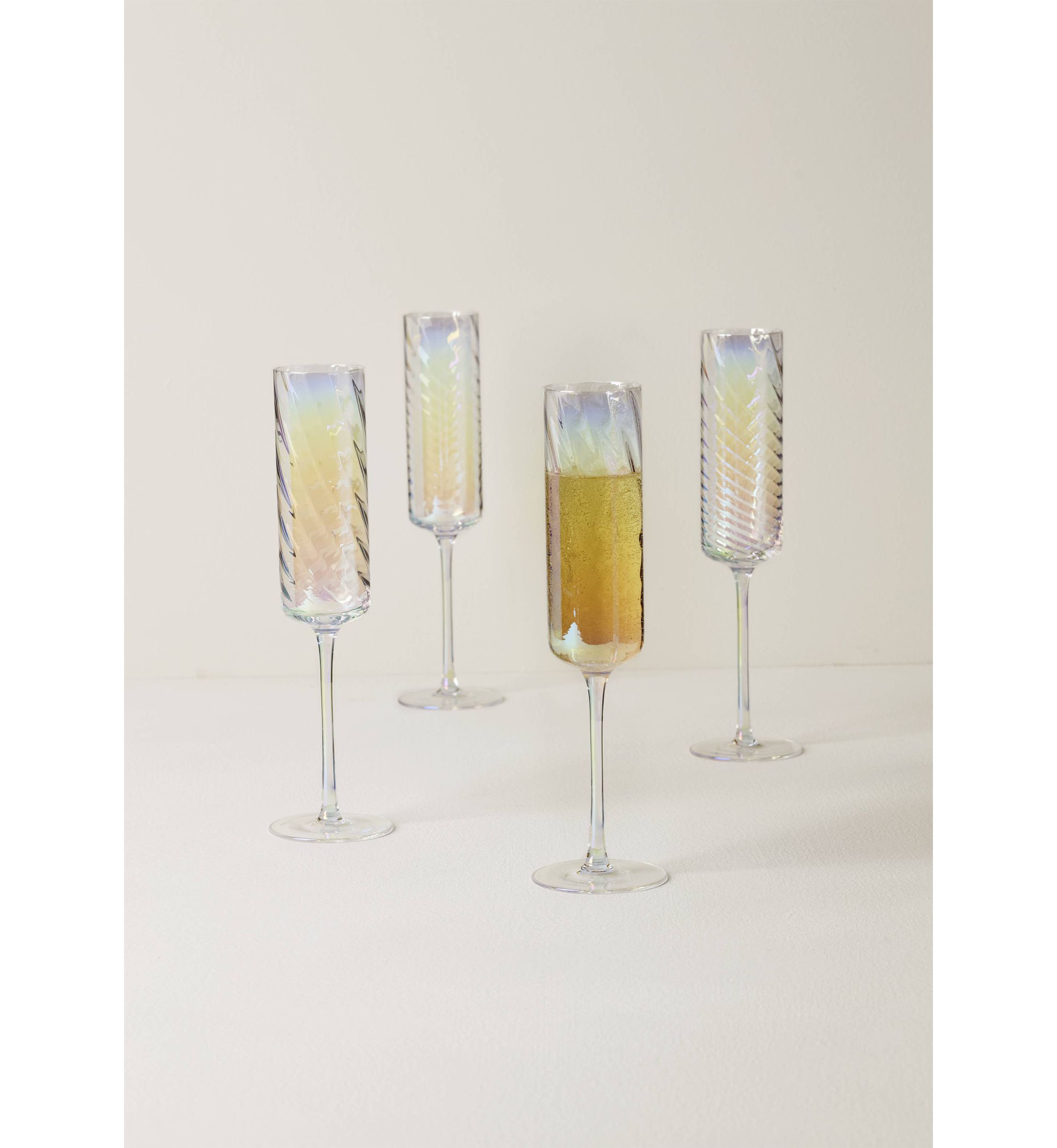 Tuscany Classics Iridescent Flute Glasses - Set of 4