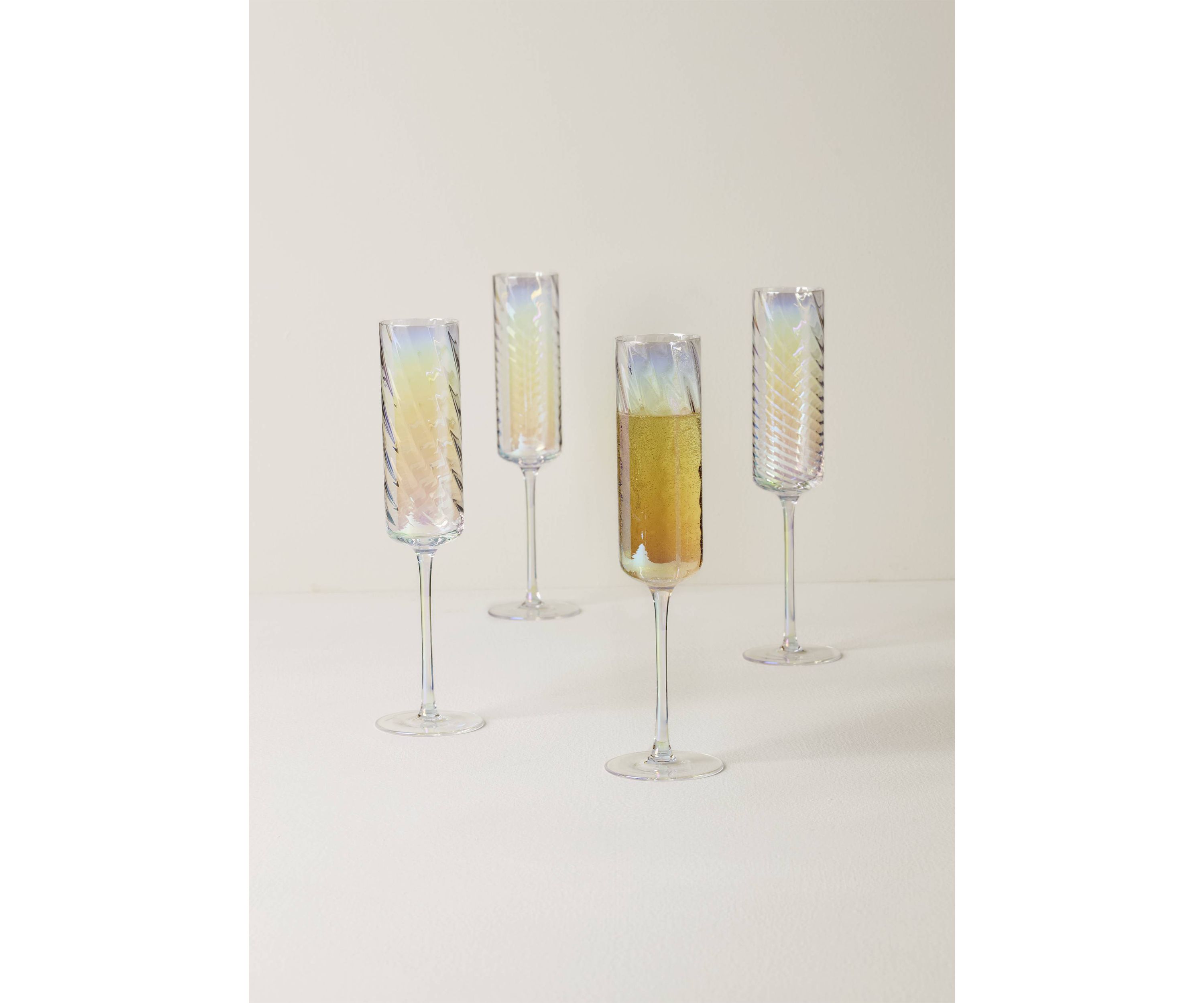 Tuscany Classics Iridescent Flute Glasses - Set of 4