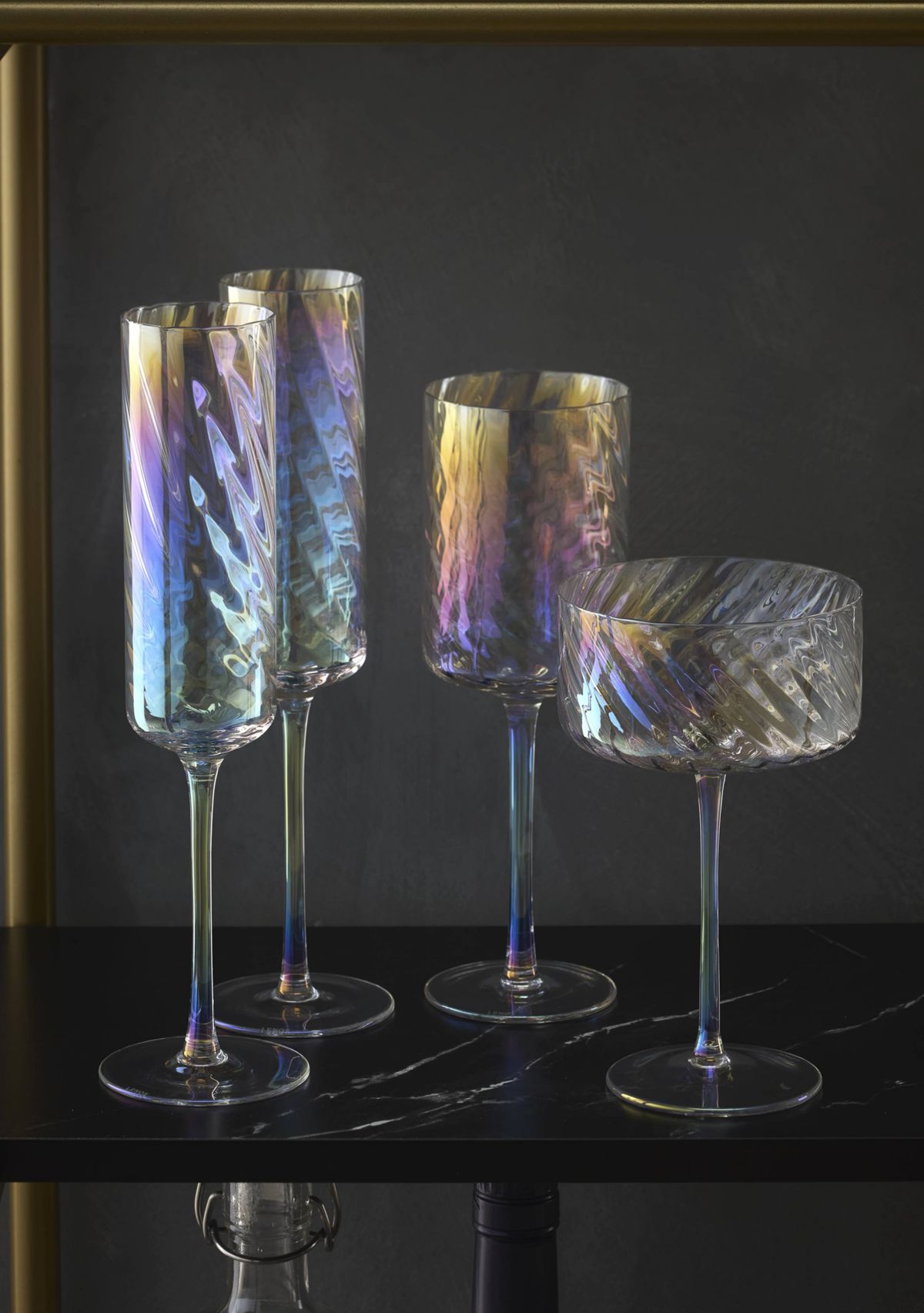 Tuscany Classics Iridescent Flute Glasses - Set of 4