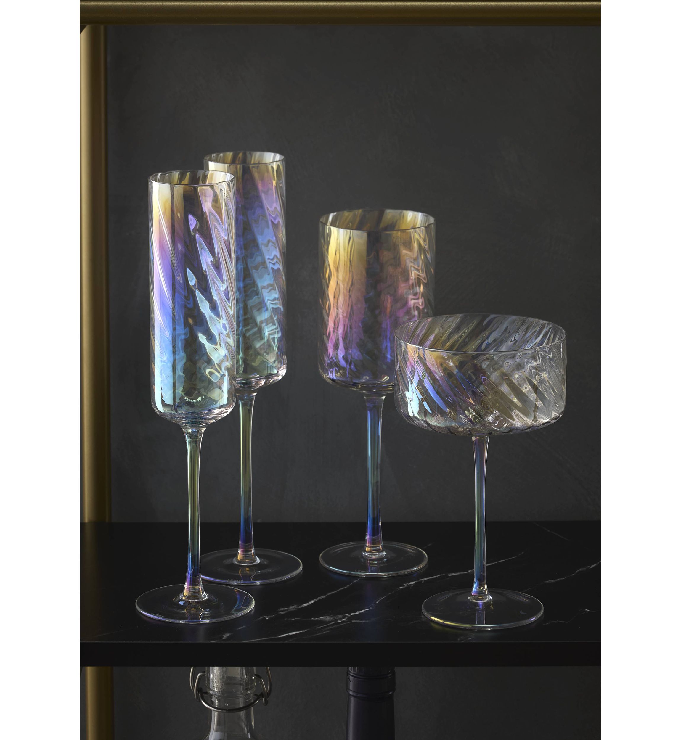Tuscany Classics Iridescent Flute Glasses - Set of 4