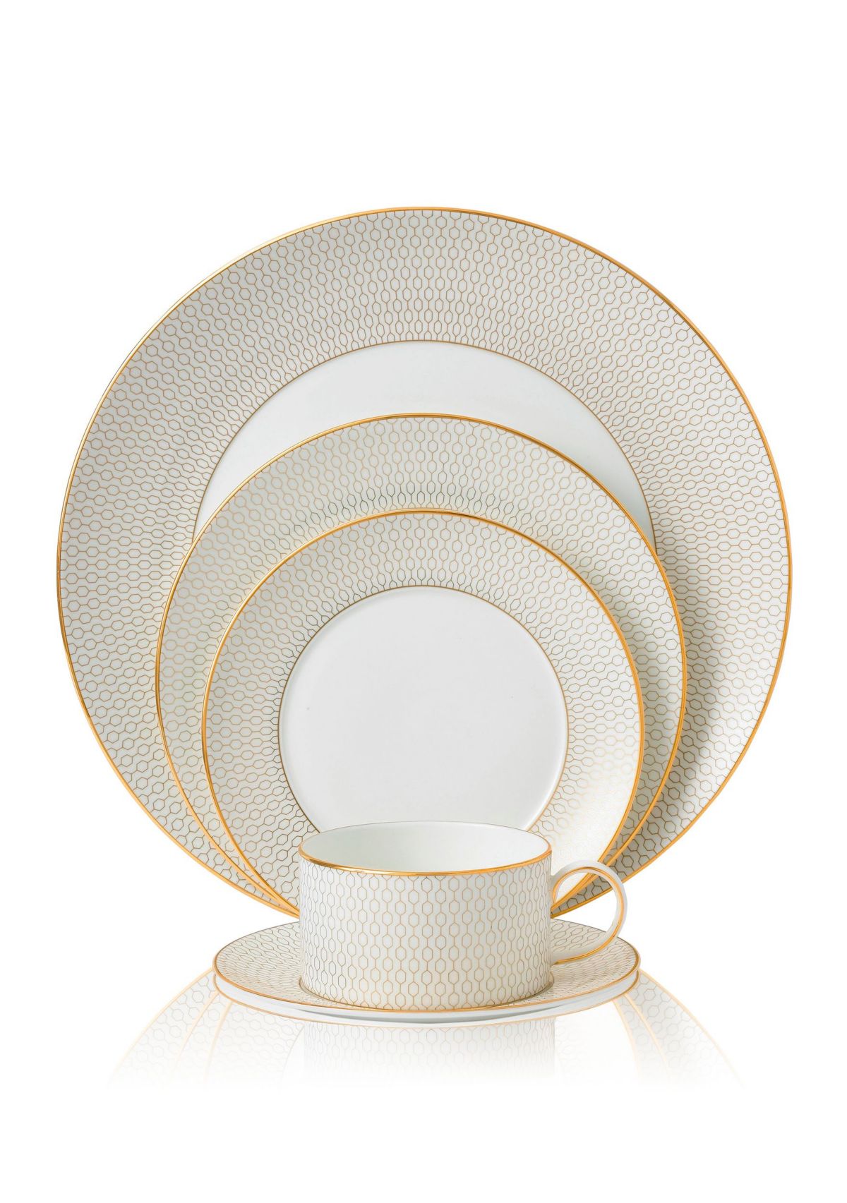 Gio Gold Dinnerware Set, 5 Pieces