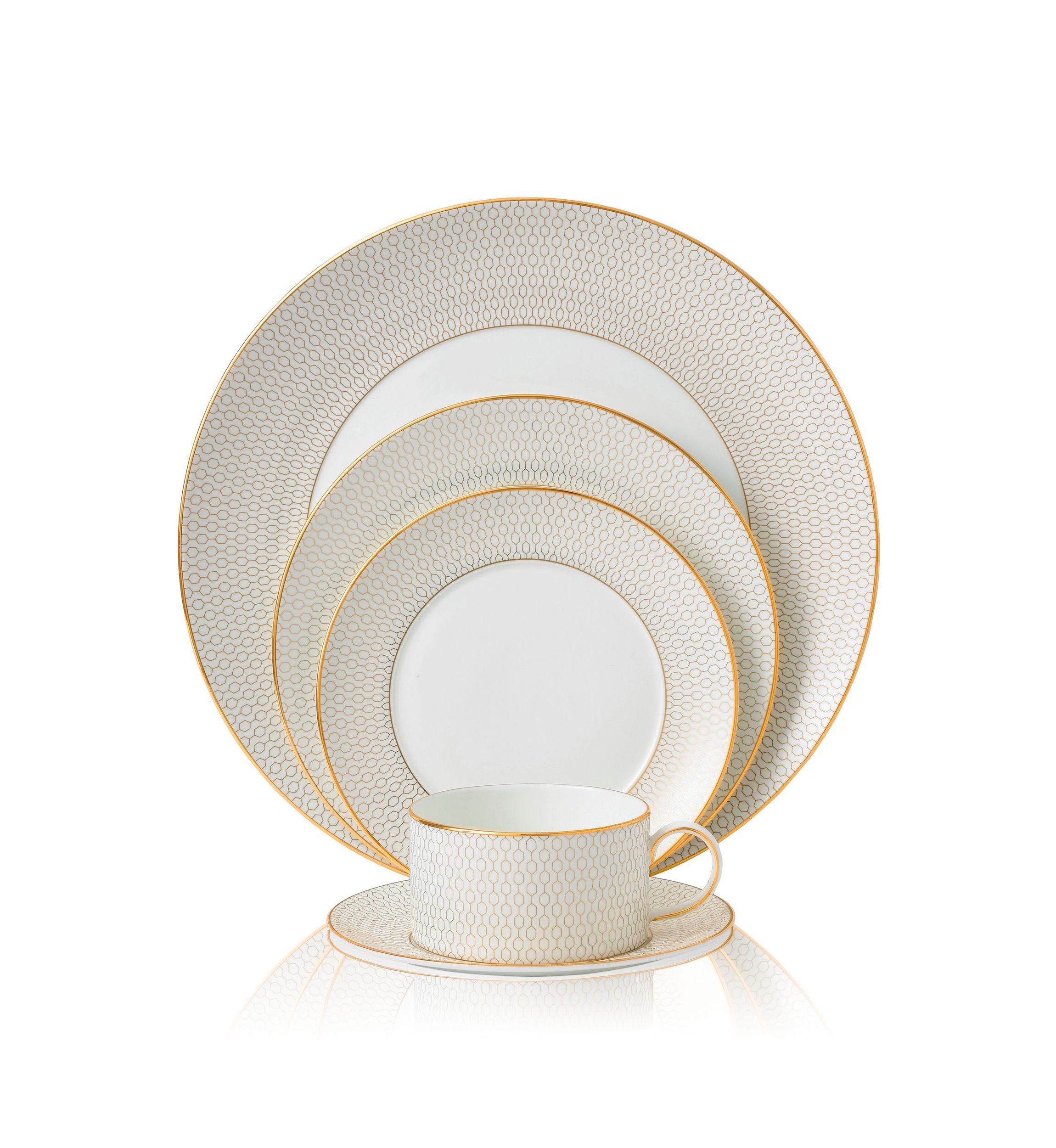 Gio Gold Dinnerware Set, 5 Pieces