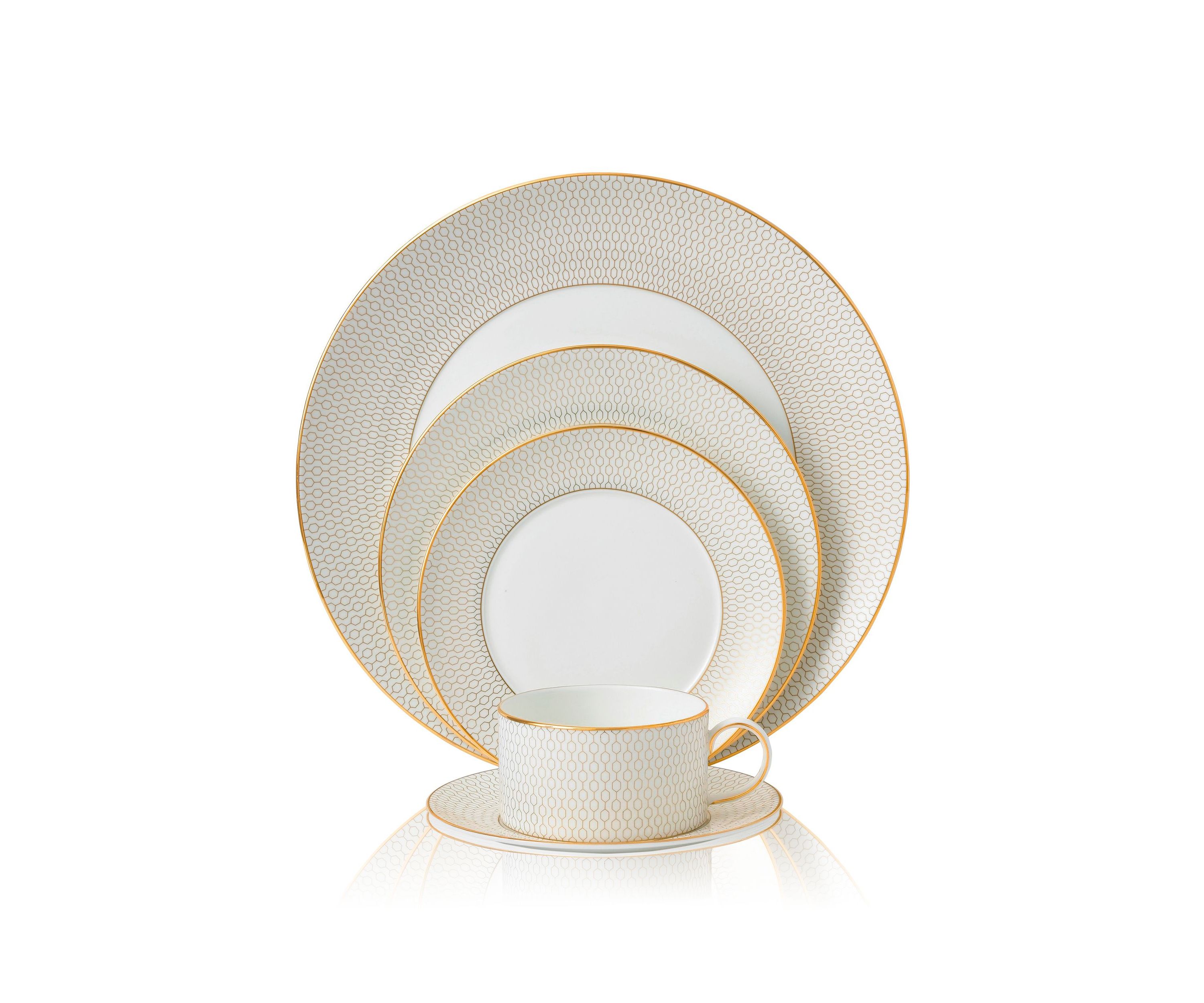 Gio Gold Dinnerware Set, 5 Pieces