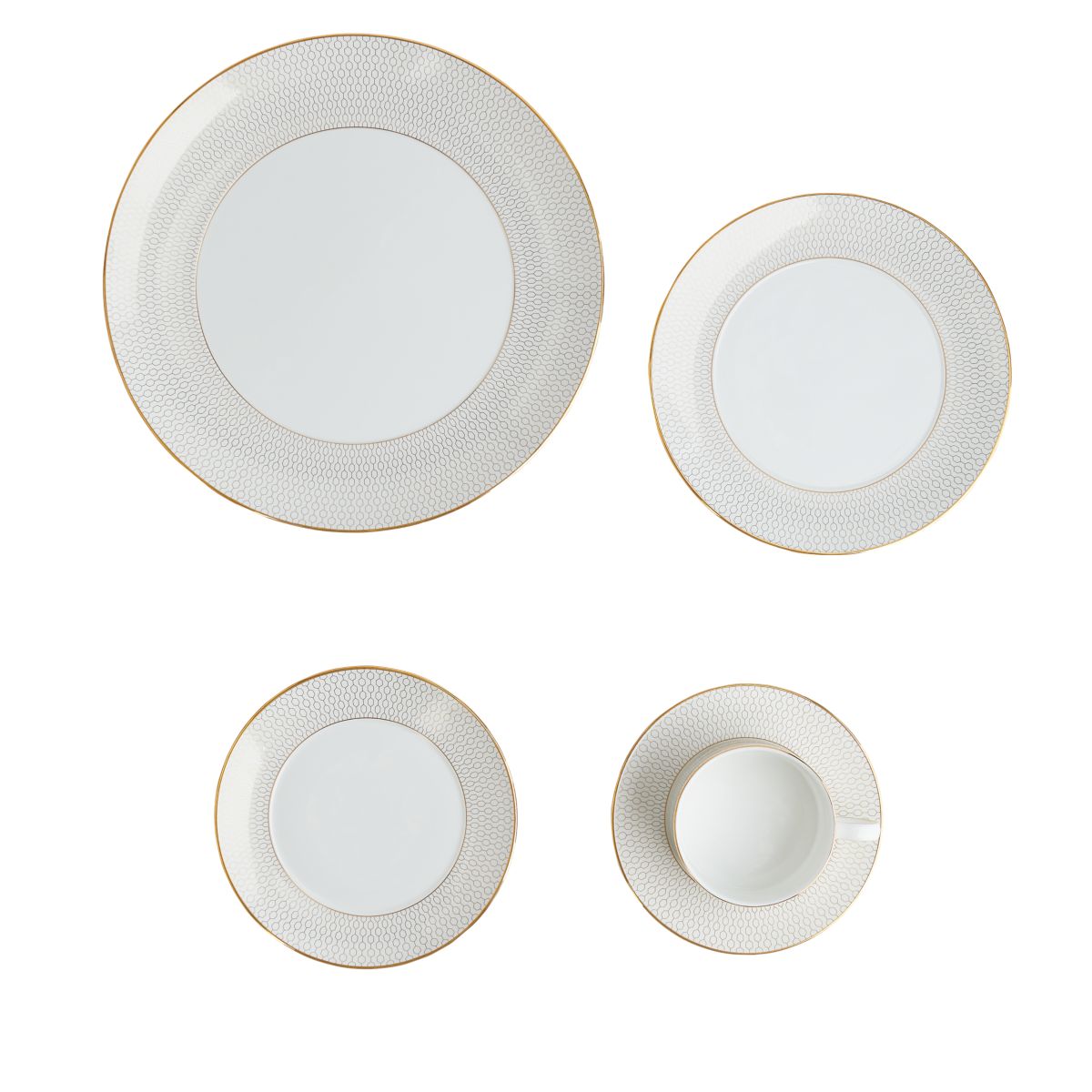 Gio Gold Dinnerware Set, 5 Pieces