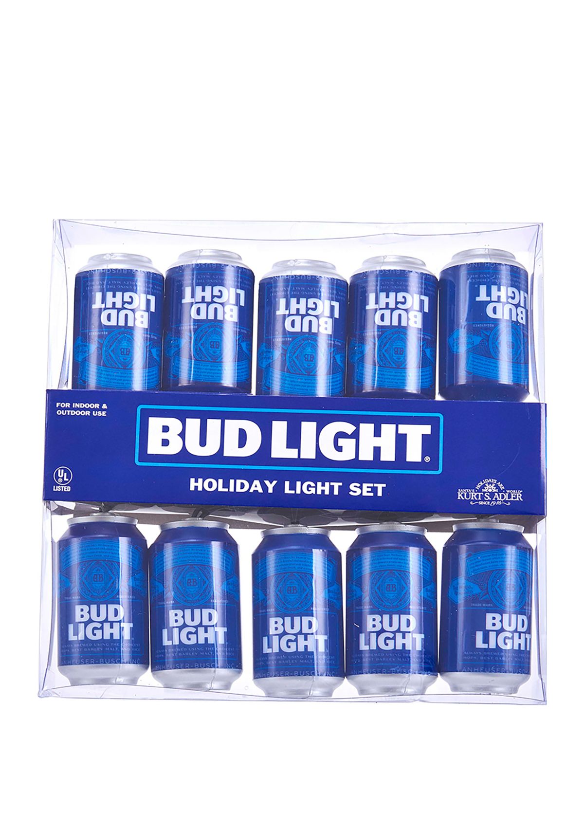 10-Light Bud Light Beer Can New Logo Light Set 