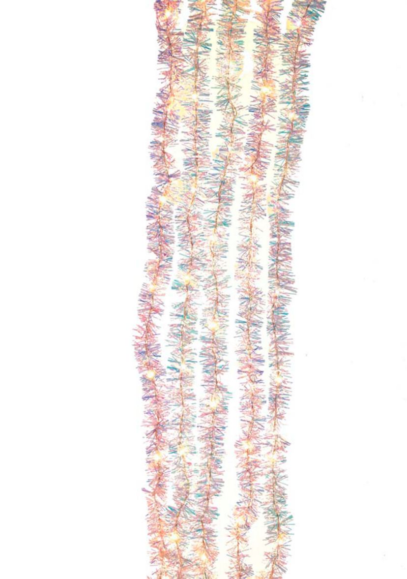 Warm White Iridescent Tinsel Cascade Light Set