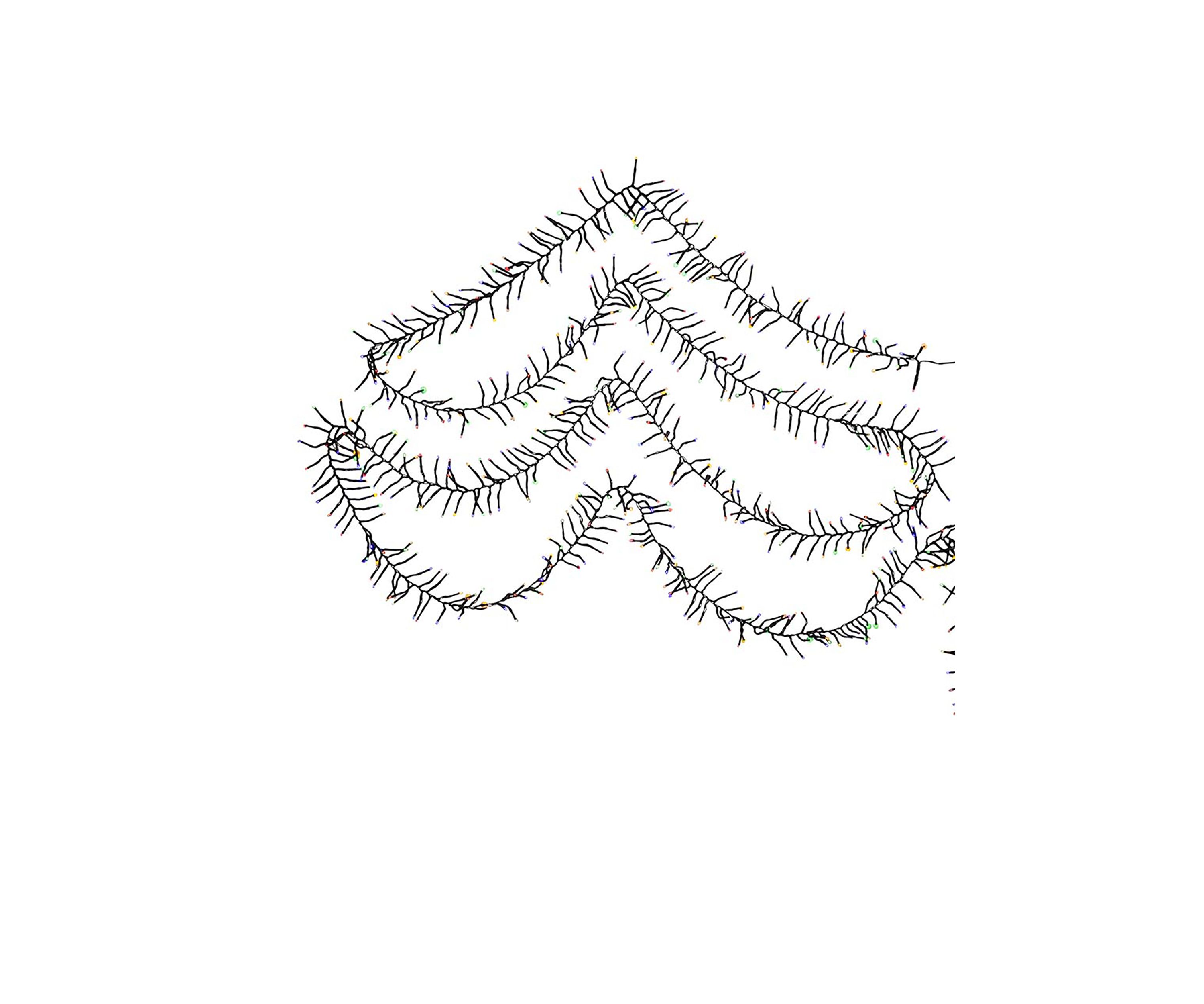 2000 Light Cluster Garland with Multi-Color LED Lights