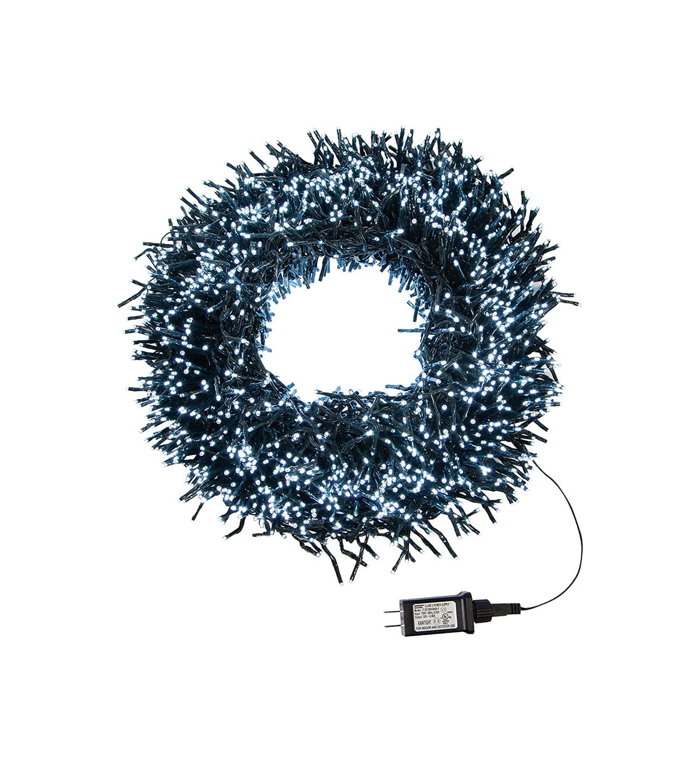 3000 Light Cluster Garland with Cool White LED Lights