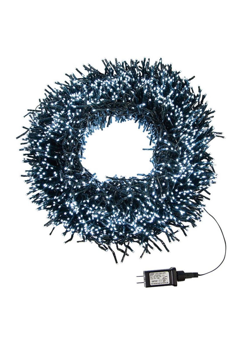 3000 Light Cluster Garland with Cool White LED Lights