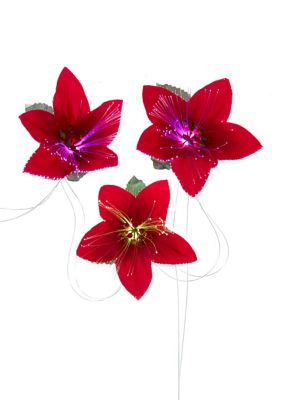 10 Light LED Fiber Optic Poinsettia