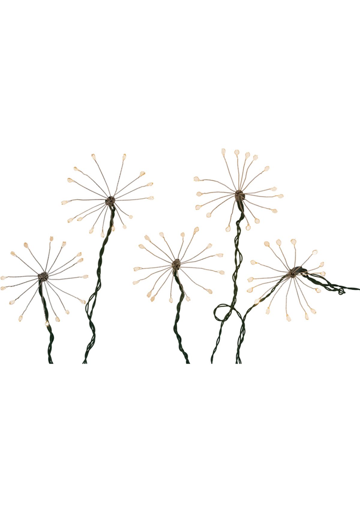 75-Light Cluster Burst Classic White Superbright LED Light Set with Green Wire