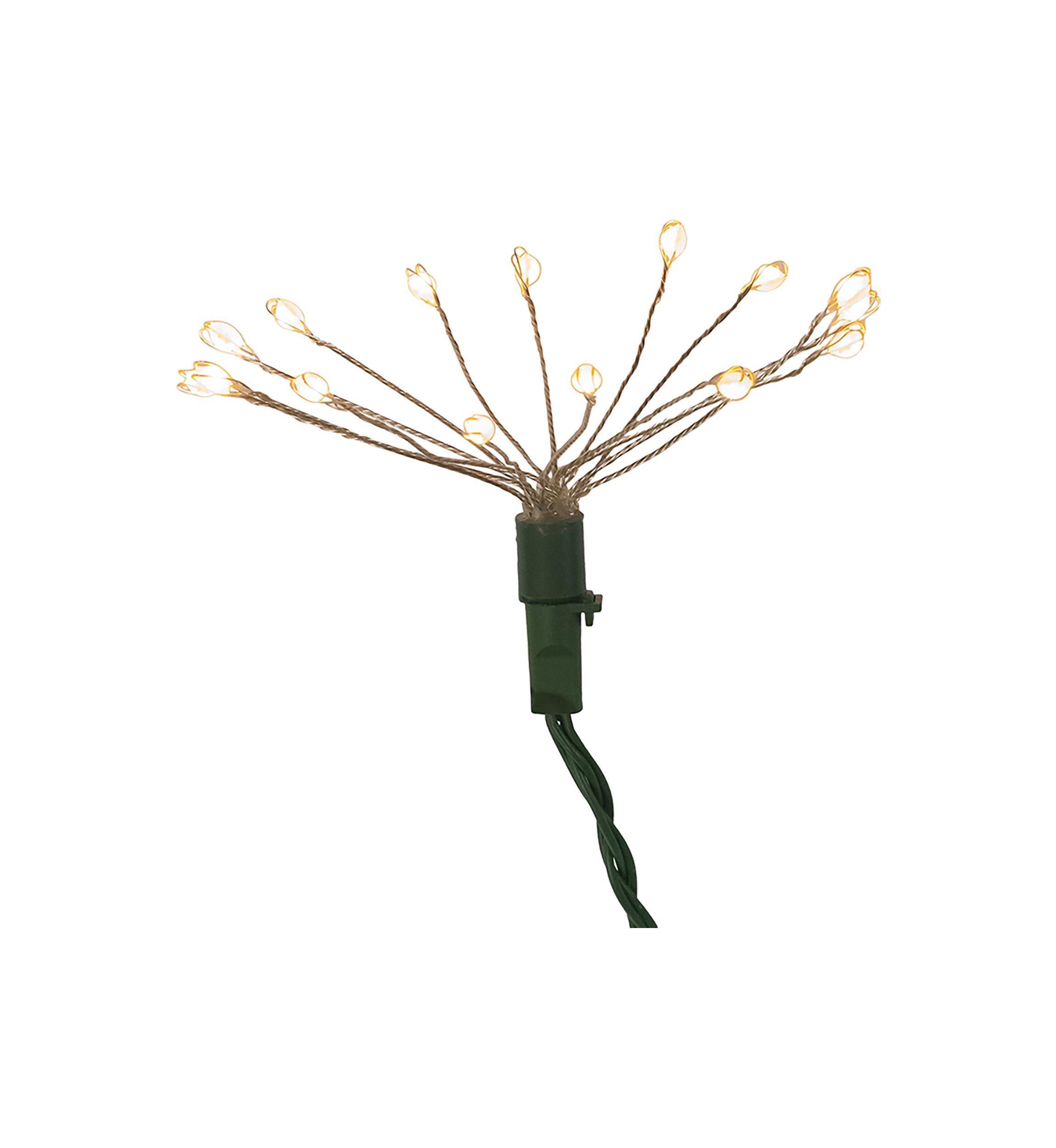 75-Light Cluster Burst Classic White Superbright LED Light Set with Green Wire