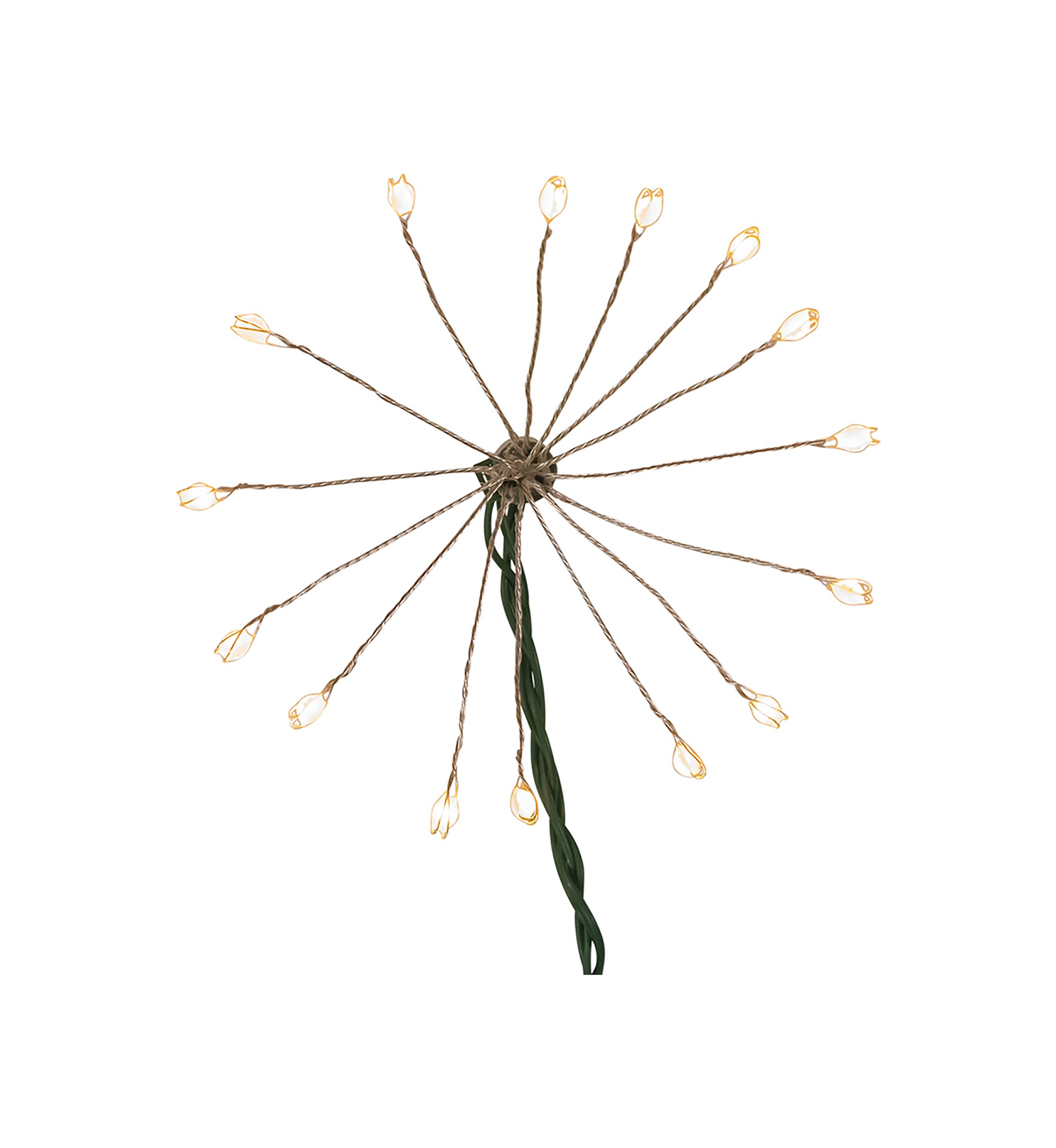 75-Light Cluster Burst Classic White Superbright LED Light Set with Green Wire