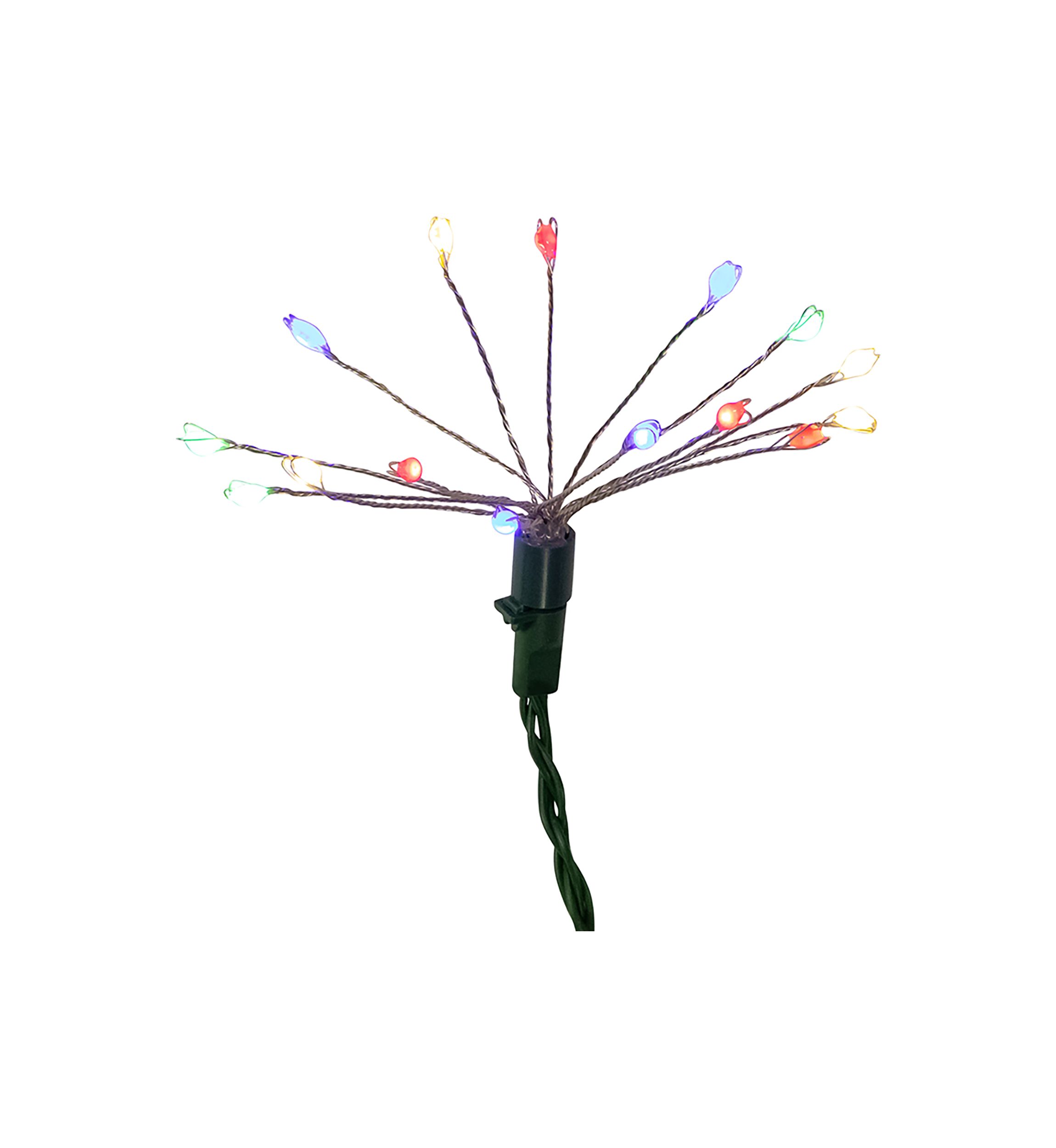 75-Light Cluster Burst Multi-Color Superbright LED Light Set with Green Wire