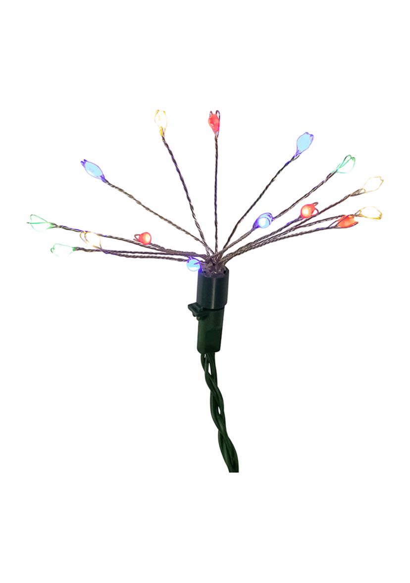 75-Light Cluster Burst Multi-Color Superbright LED Light Set with Green Wire