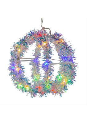 Kurt S. Adler 6-Inch Multi-Color LED Tinsel Foldable Sphere