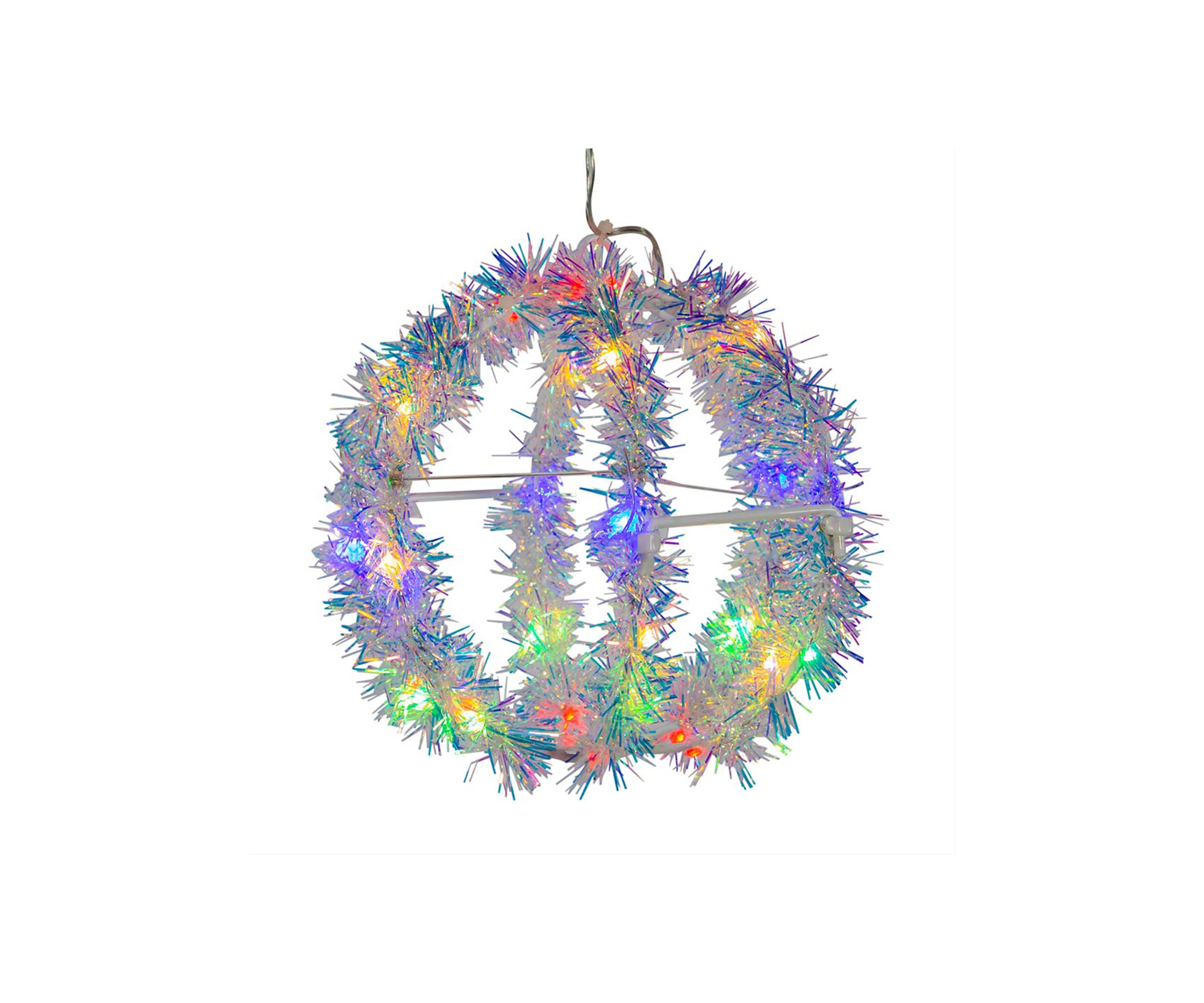 6-Inch Multi-Color LED Tinsel Foldable Sphere