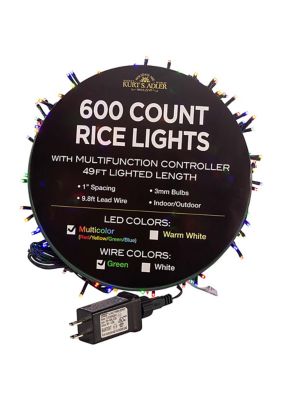 Kurt S. Adler 600-Light 49-Foot Multi-Color LED Rice Light Set
