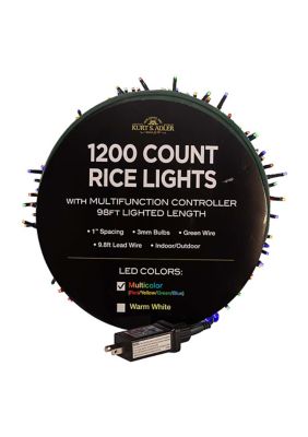Kurt S. Adler 1200-Light 98-Foot Multi-Color LED Rice Light Set
