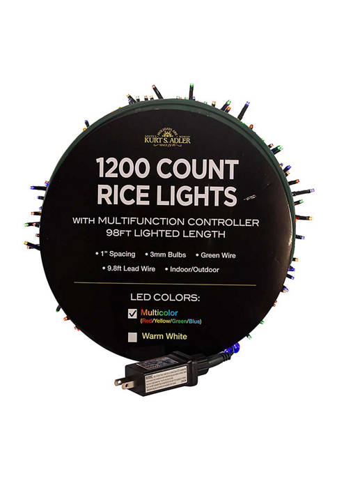 1200-Light 98-Foot Multi-Color LED Rice Light Set