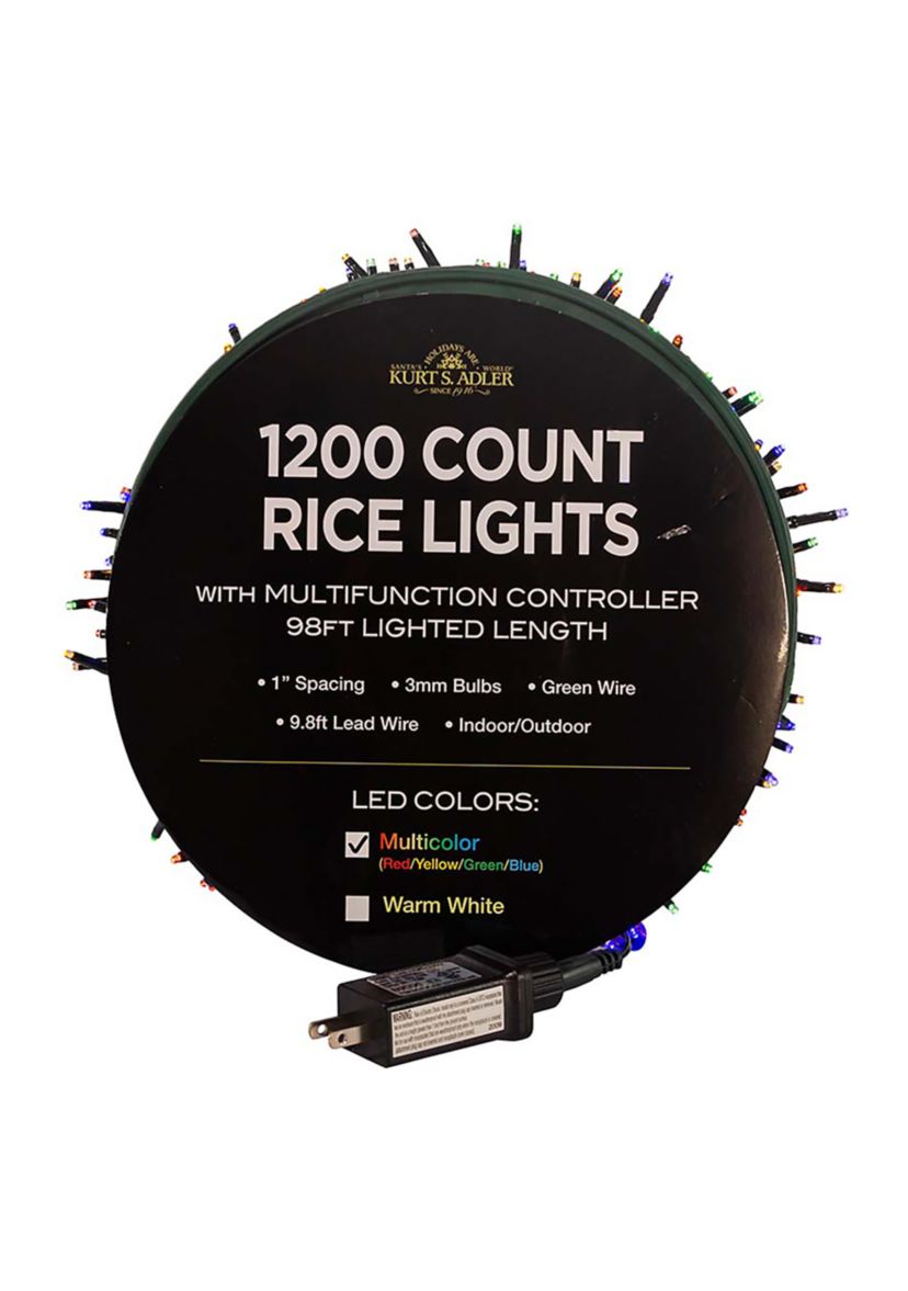1200-Light 98-Foot Multi-Color LED Rice Light Set