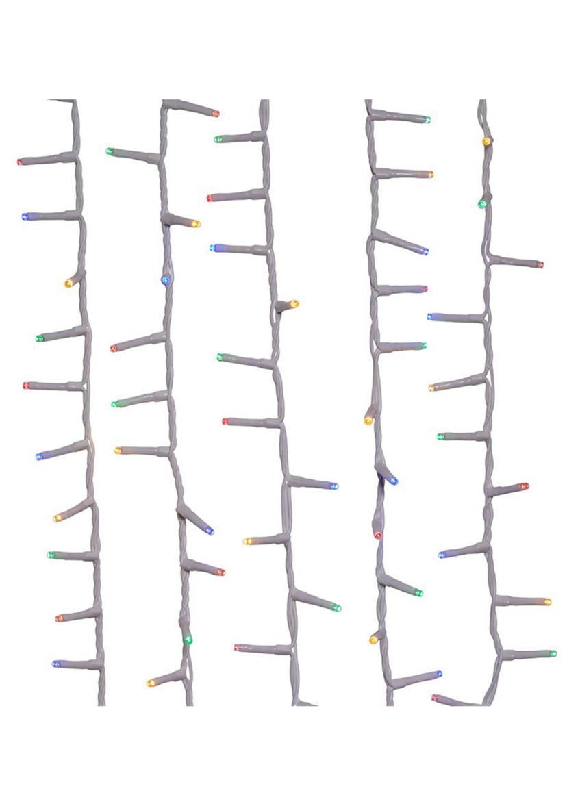 600-Light 49.2-Foot Multicolored LED White Wire Rice Light Set
