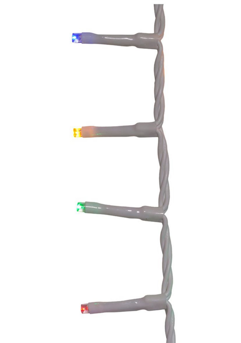 600-Light 49.2-Foot Multicolored LED White Wire Rice Light Set