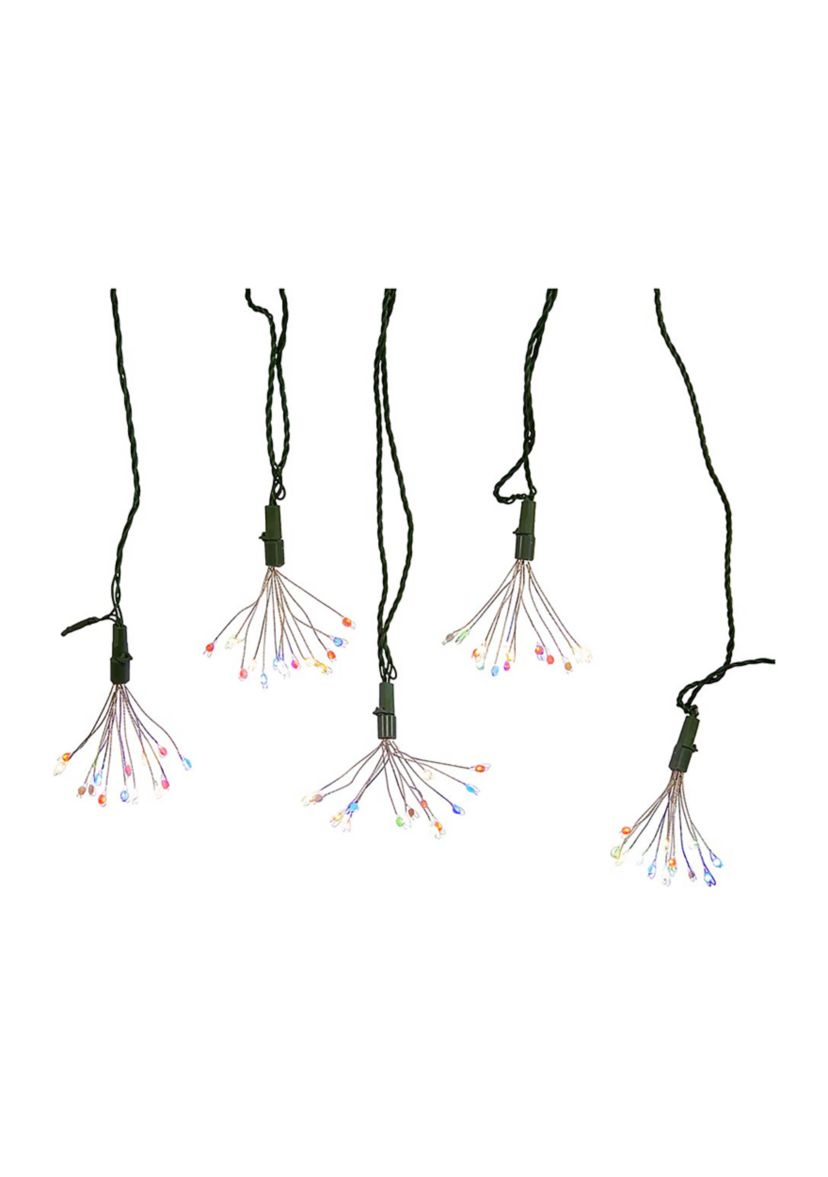 75-Light Cluster Lights and Multi-Color Twinkle LED Lights with Green Wire
