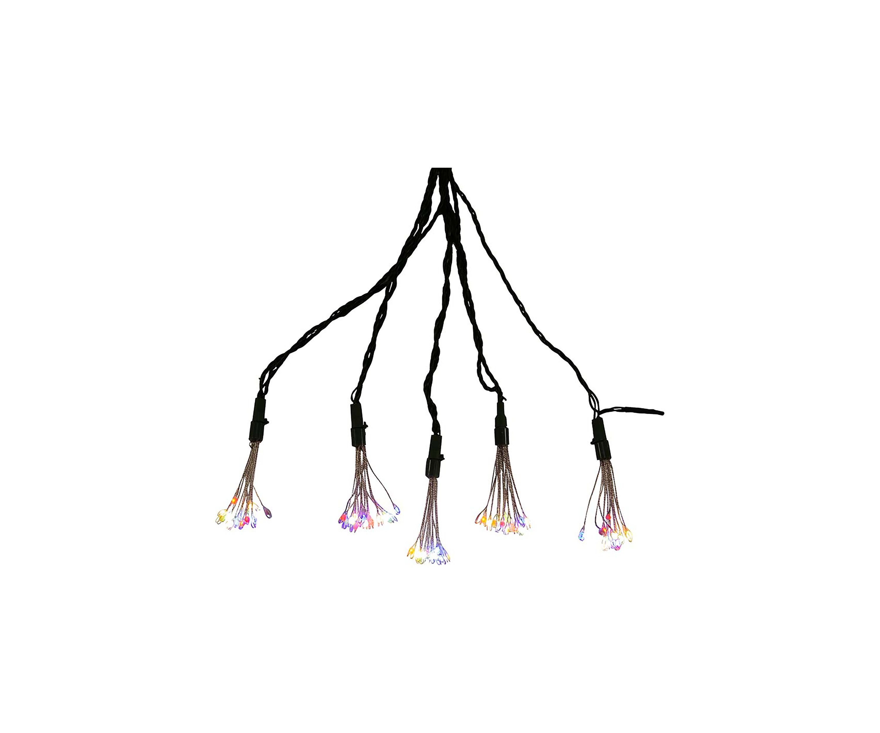 75-Light Cluster Lights and Multi-Color Twinkle LED Lights with Green Wire