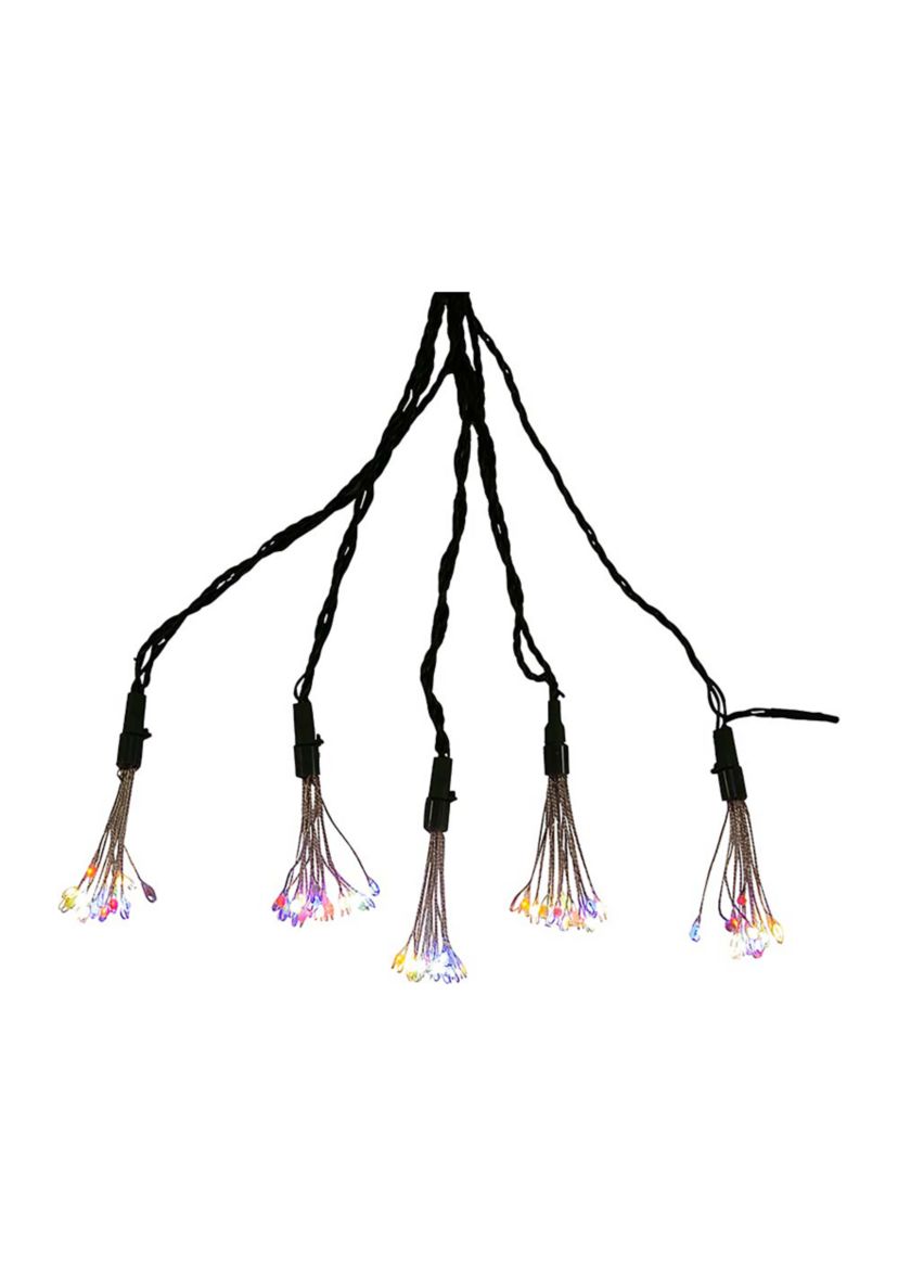 75-Light Cluster Lights and Multi-Color Twinkle LED Lights with Green Wire