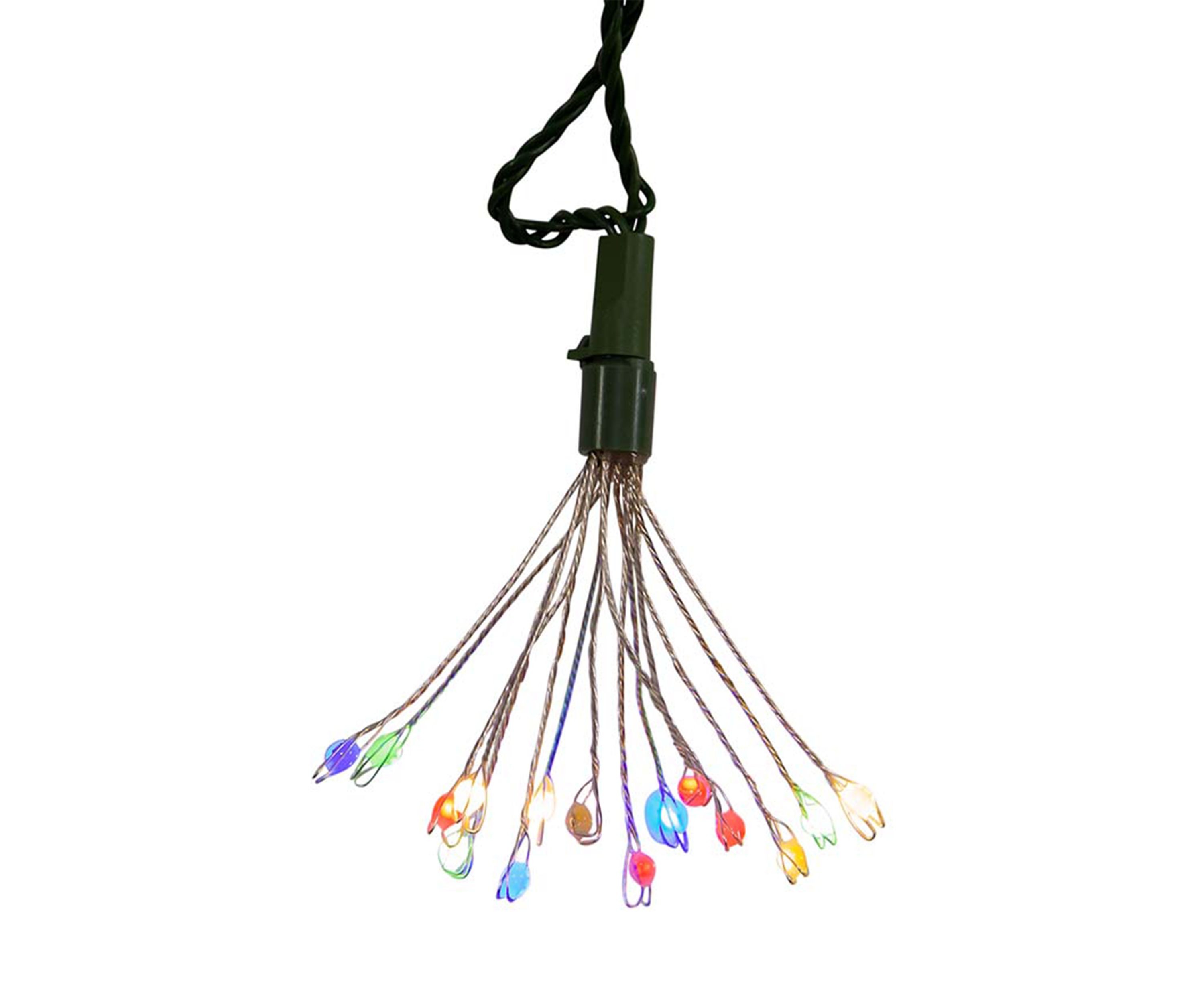 75-Light Cluster Lights and Multi-Color Twinkle LED Lights with Green Wire